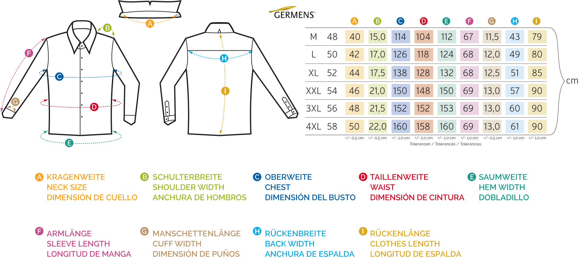 Hemd Herren Größentabelle