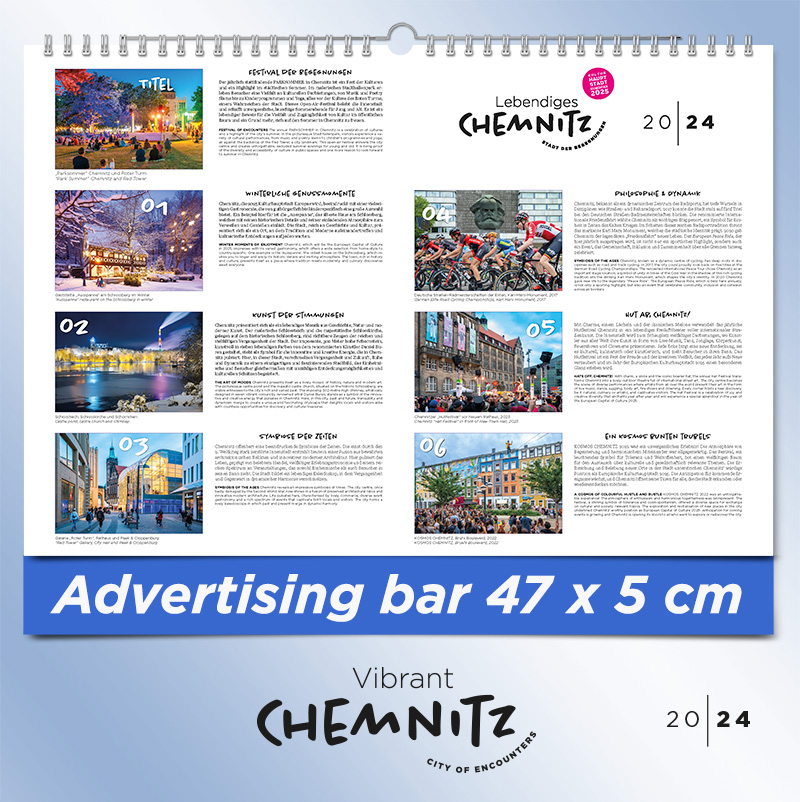 Picture explanations - Wall Calendar 2024 - "Vibrant Chemnitz - City of Encounters"