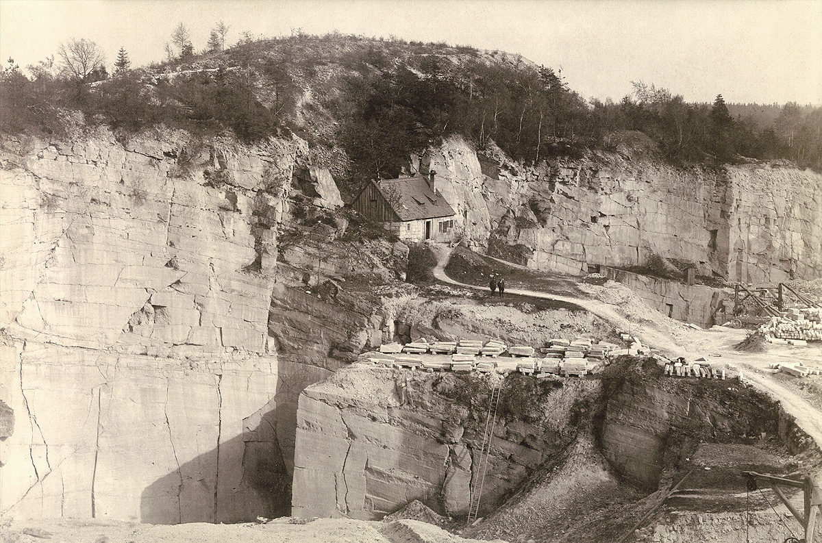 Historische Aufnahme des Steinbruchs im Zeisigwald Chemnitz