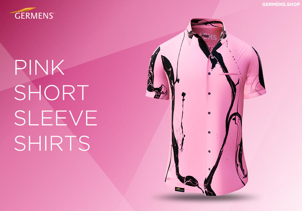 PINK BUTTON-UP SHIRT SHORT SLEEVE from GERMENS