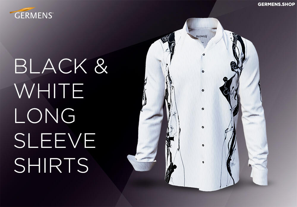 Black And White Button Up Shirts Men from GERMENS art fashion