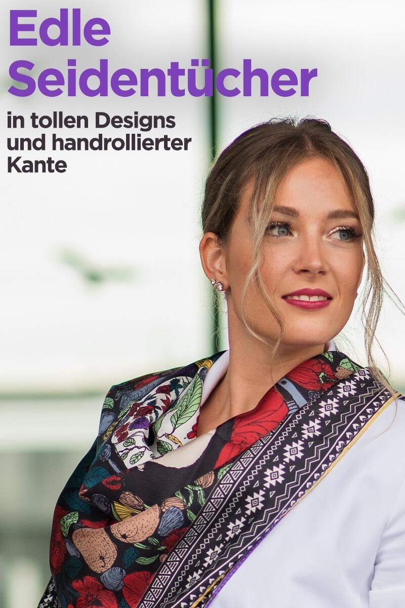 edle Seidentücher in tollen Designs und handrollierter Kante