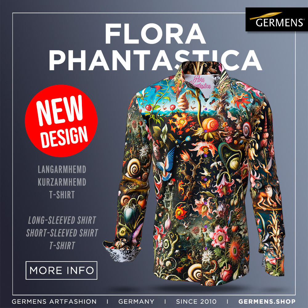 Neues GERMENS Design - FLORA PHANTASTICA - Langarmhemd / Kurzarmhemd / T-Shirt