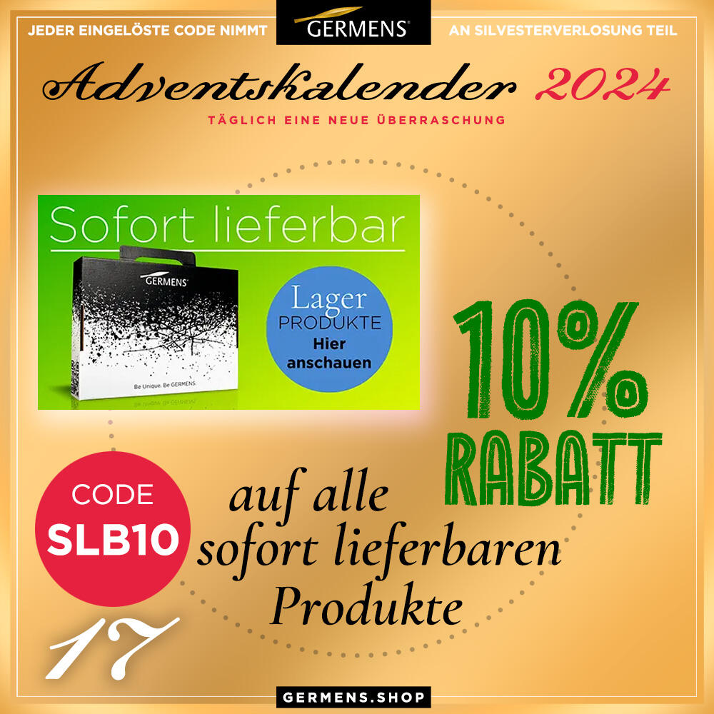 Adventskalender 2024 - Türchen 17. Dezember 2024 - 10 % Rabatt auf alle sofort lieferbaren Produkte