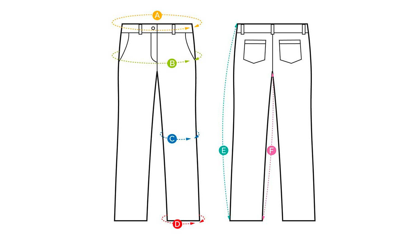 GERMENS Herrenhose Skizze zu Maßtabelle