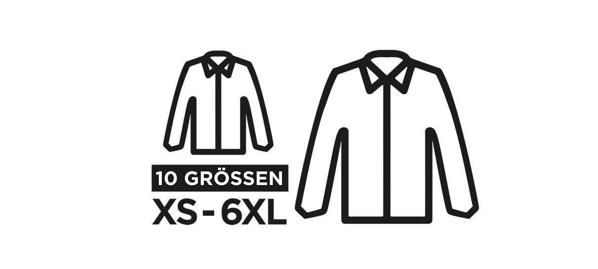 GERMENS Hemden gibt es in 10 Größen von XS bis 6XL