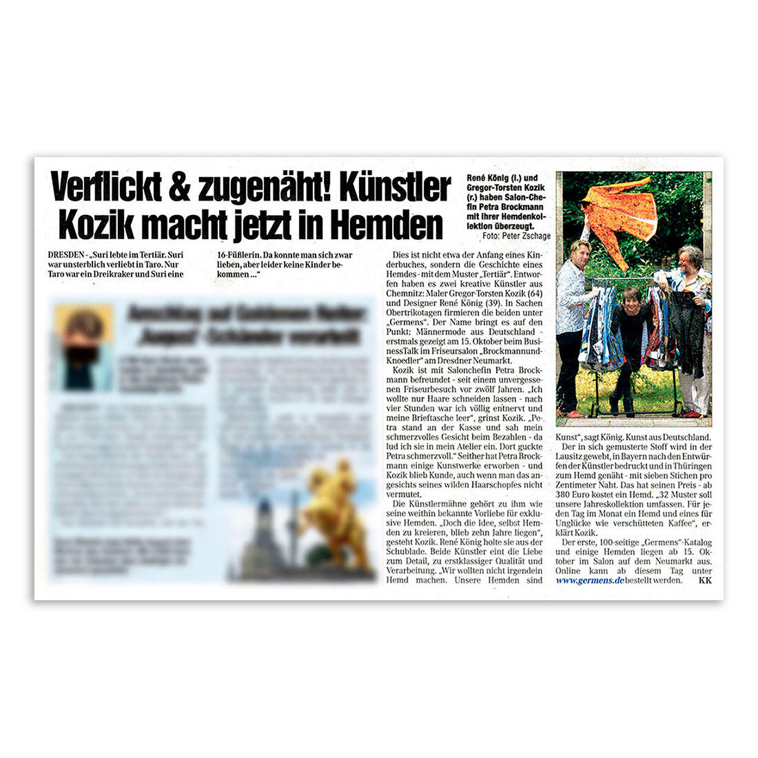 Morgenpost Chemnitz berichtet über GERMENS und Brockmann & Knödler - 25. September 2012