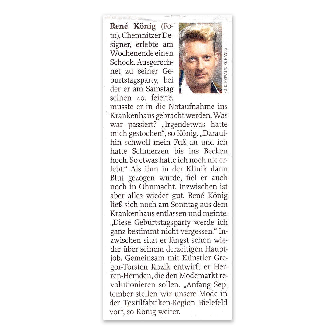 Freie Presse berichtet über René König - 26. Juni 2013