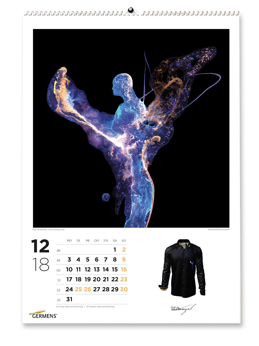 GERMENS art calendar - Dezember 2018 - Langarmhemd WELTENENGEL