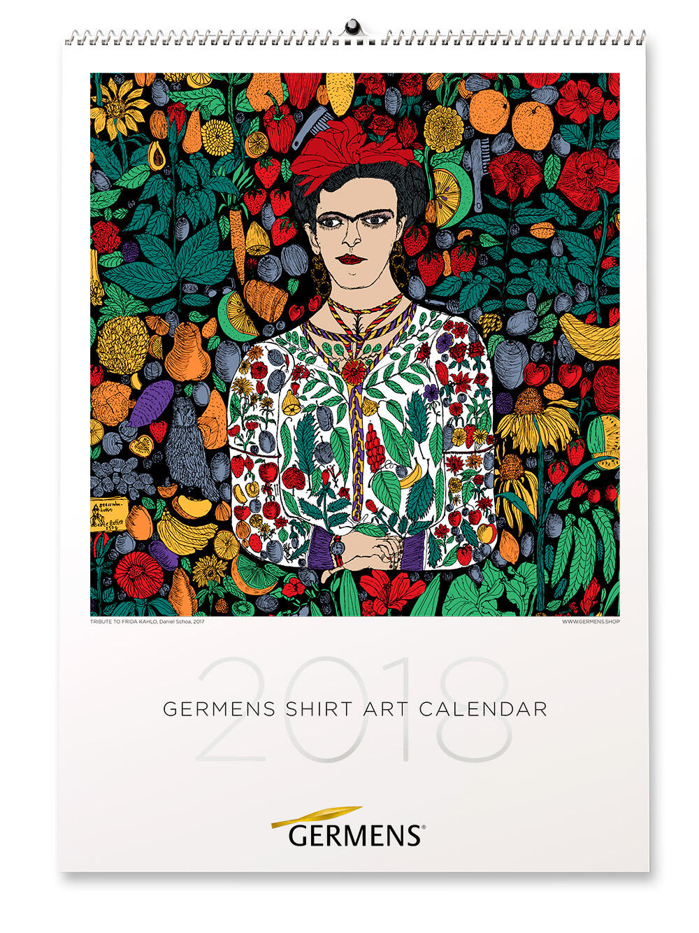 GERMENS art calendar - Titel 2018 - Langarmhemd BLUMEN MEXICOS