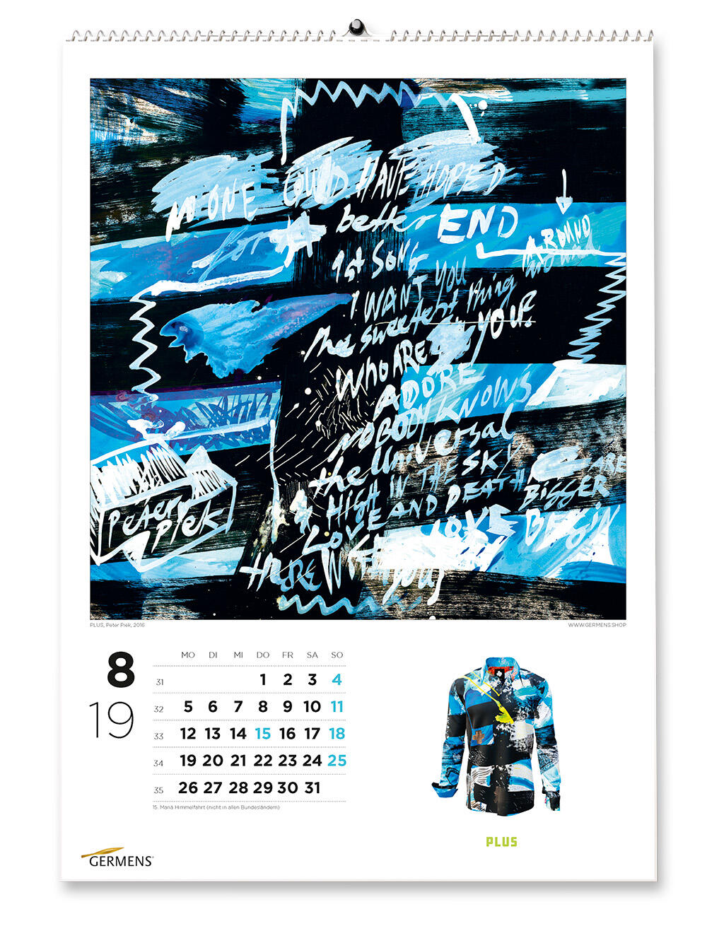 GERMENS art calendar - August 2019 - Langarmhemd PLUS