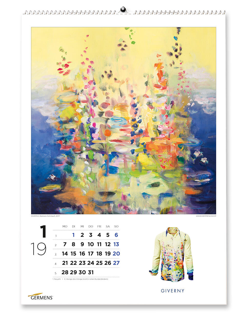 GERMENS art calendar - Januar 2019 - Langarmhemd GIVERNY