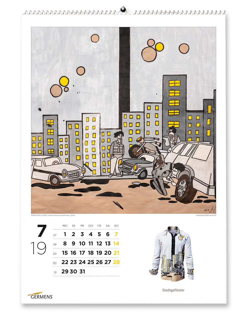 GERMENS art calendar - Juli 2019 - Langarmhemd STADTGEFLÜSTER