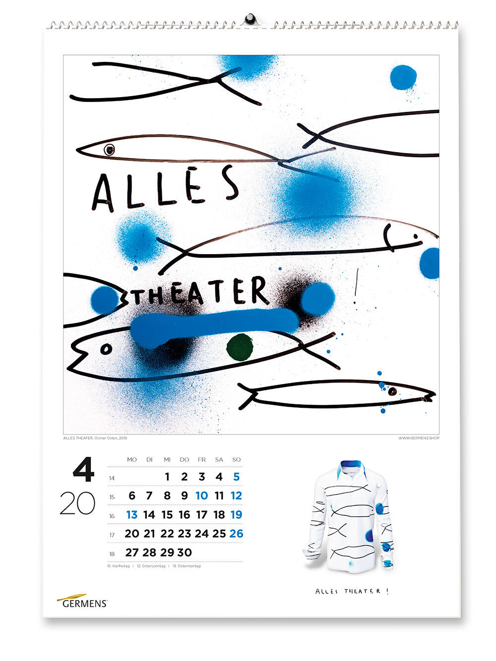 GERMENS art calendar - April 2020 - Langarmhemd ALLES THEATER