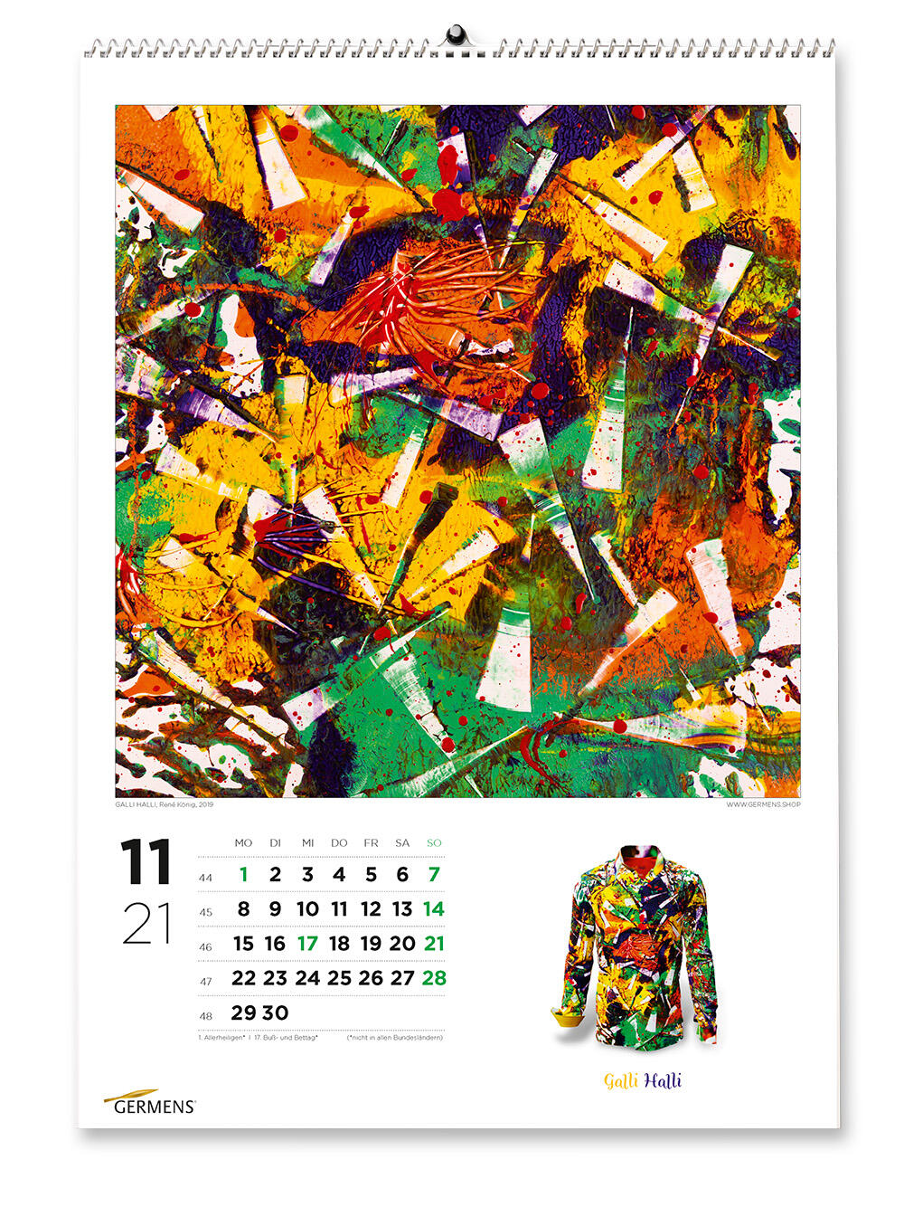 GERMENS art calendar - November 2021 - Langarmhemd GALLI HALLI