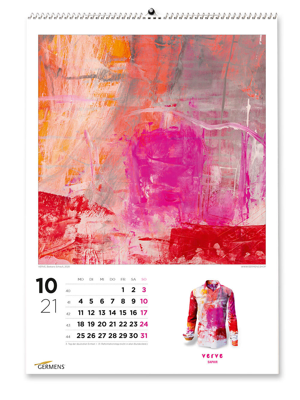 GERMENS art calendar - Oktober 2021 - Langarmhemd VERVE SAPHIR