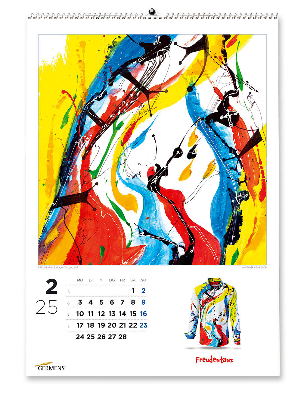 GERMENS art calendar - Februar 2025 - Langarmhemd FREUDENTANZ