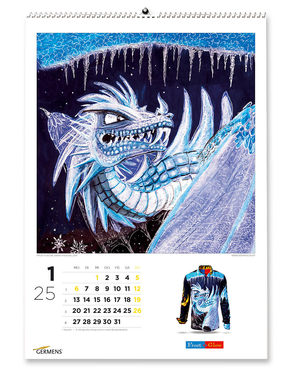 GERMENS art calendar - Januar 2022 - Langarmhemd FROST & GLOW