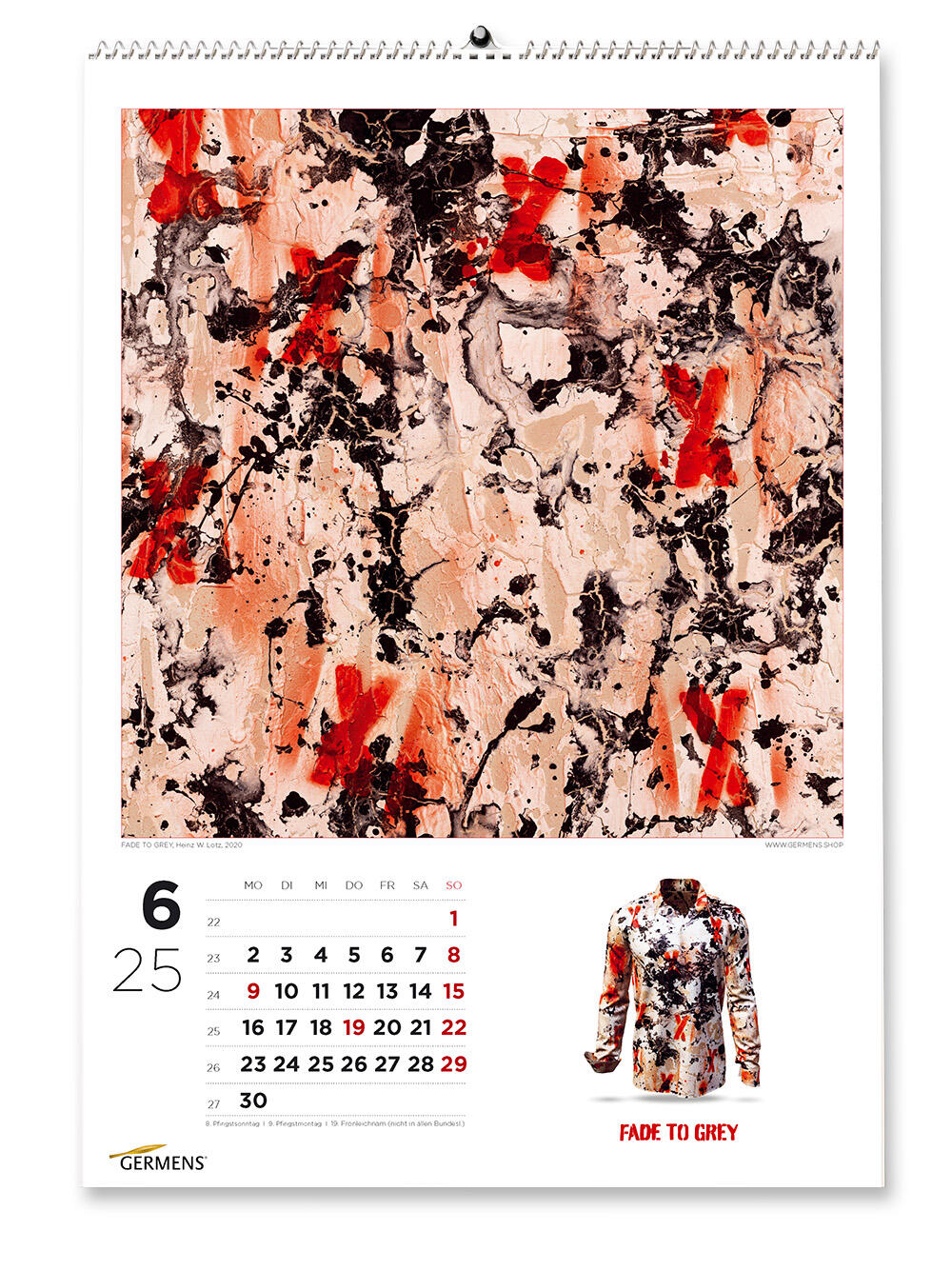 GERMENS art calendar - Juni 2025 - Langarmhemd FADE TO GREY