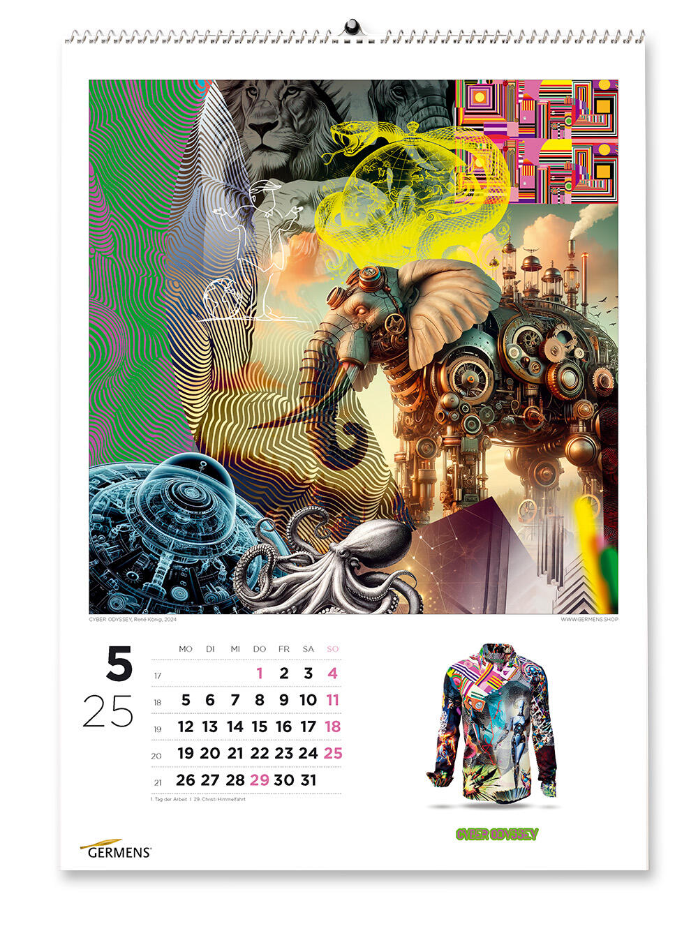 GERMENS art calendar - Mai 2025 - Langarmhemd CYBER ODYSSEY