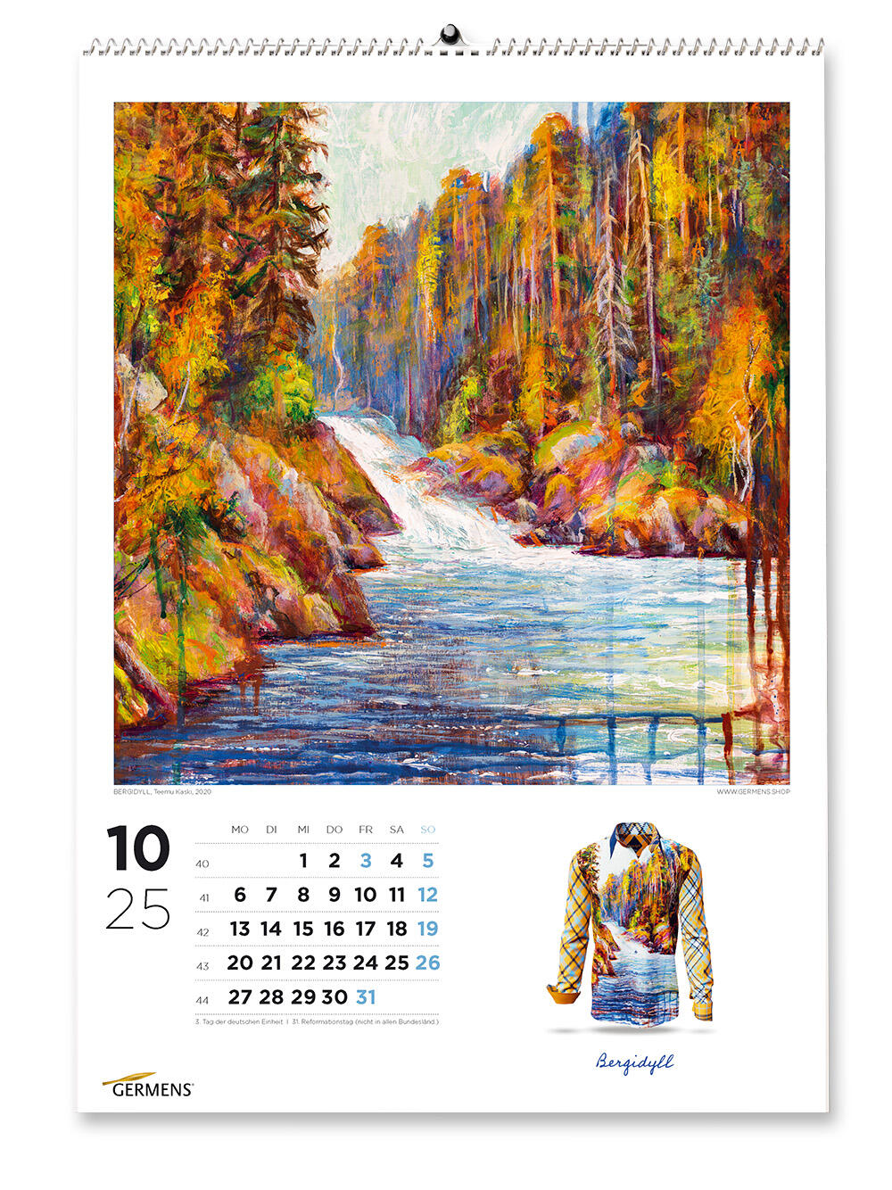 GERMENS art calendar - Oktober 2025 - Langarmhemd BERGIDYLL