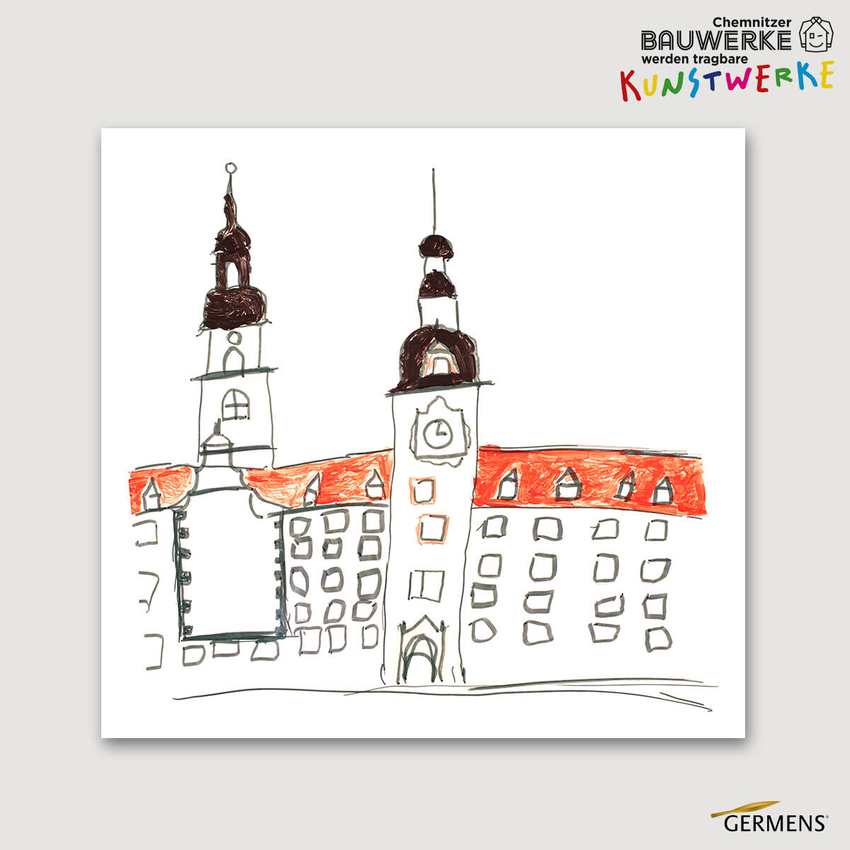 Old town hall, drawing: Anouk