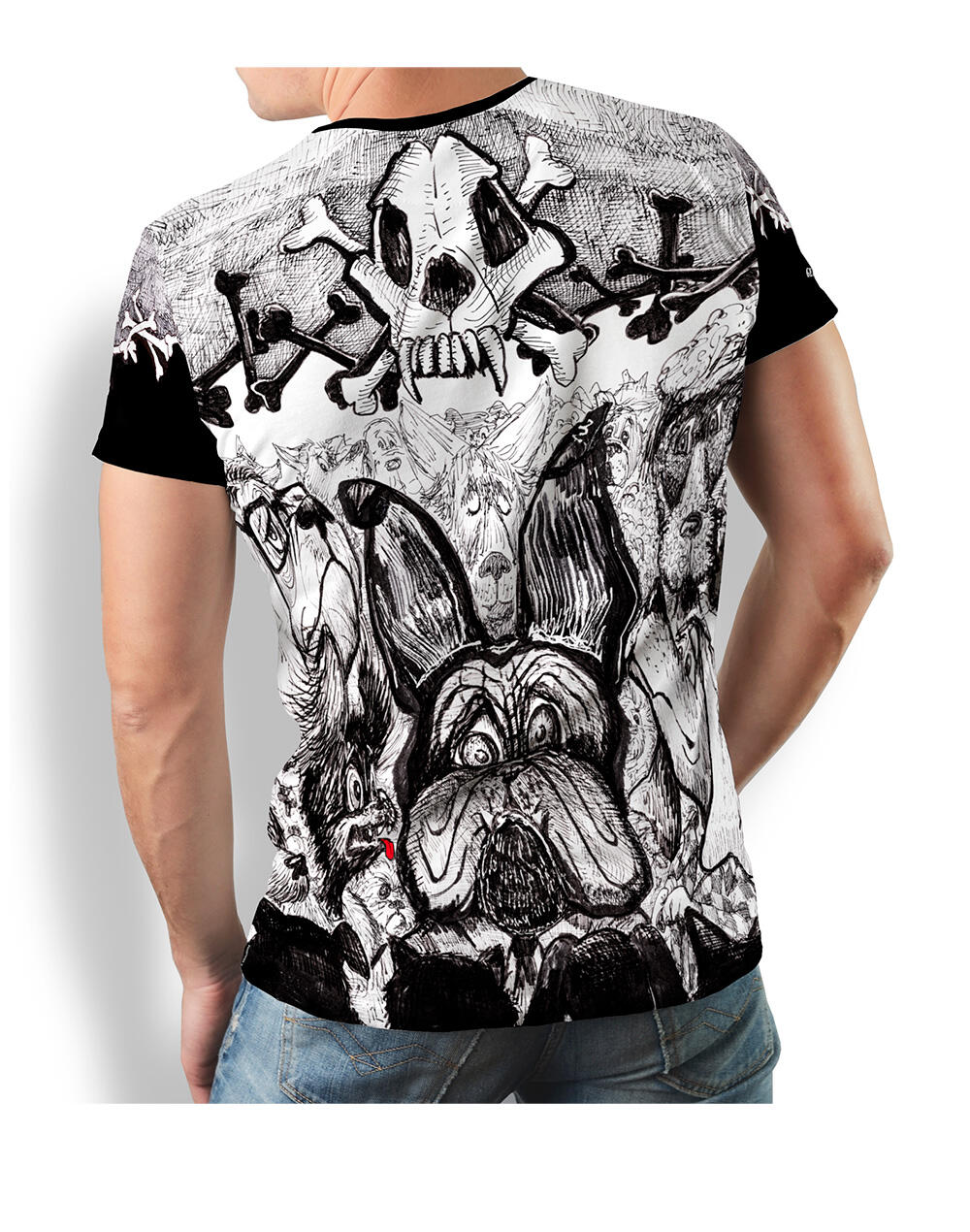 T Shirt Herren DOGFIGHT von GERMENS artfashion gestaltet vom Karikaturisten Steffen Kraushaar