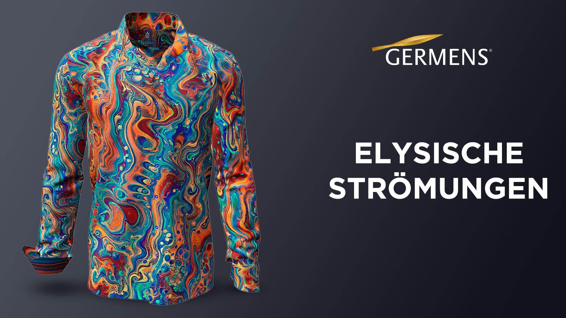 colorful shirt men's long sleeve ELYSISCHE STROEMUNGEN by GERMENS artfashion