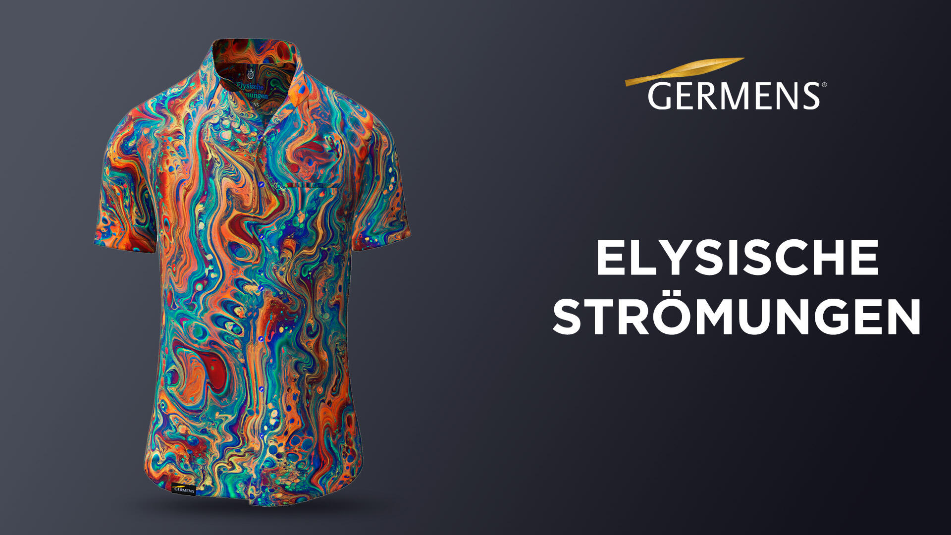 colorful summer shirt men short sleeve ELYSISCHE STROEMUNGEN by GERMENS artfashion