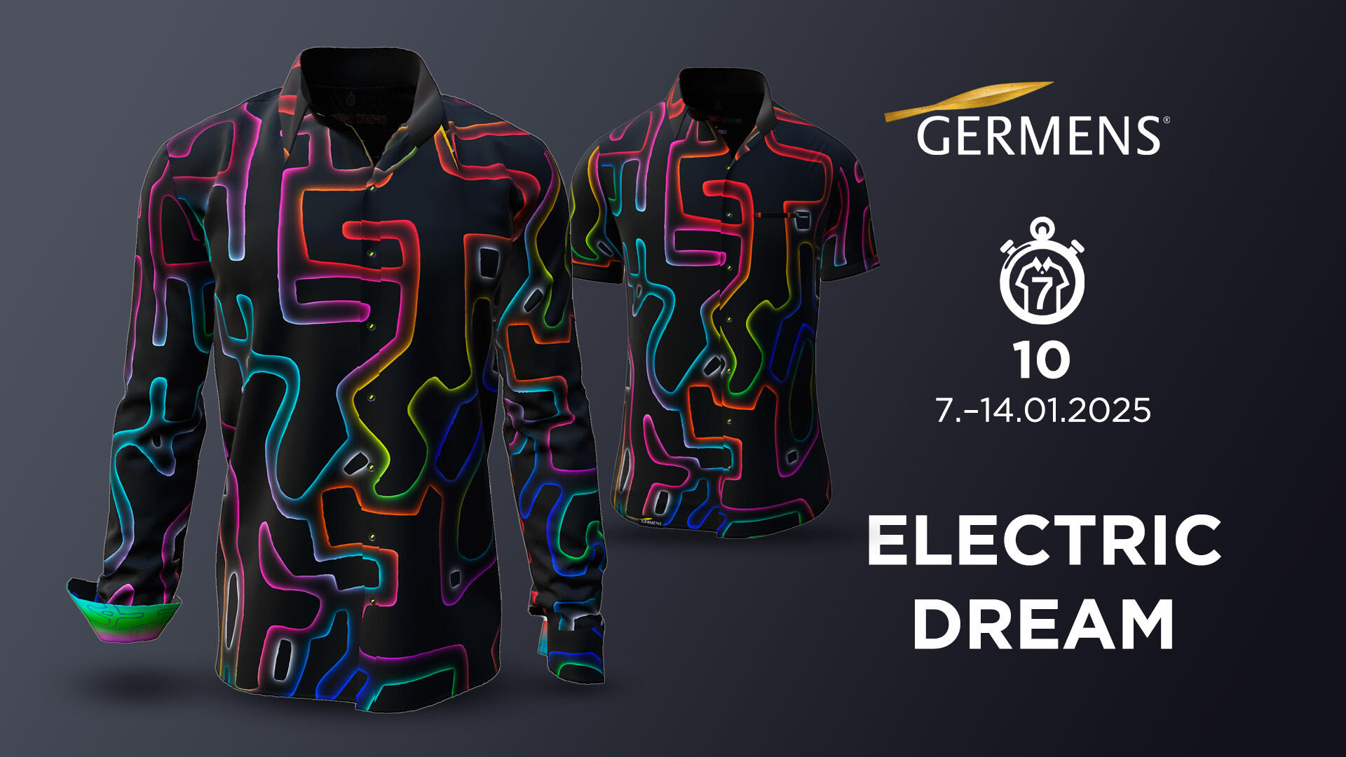 außergewöhnliches Hemd Herren ELECTRIC DREAM von GERMENS artfashion