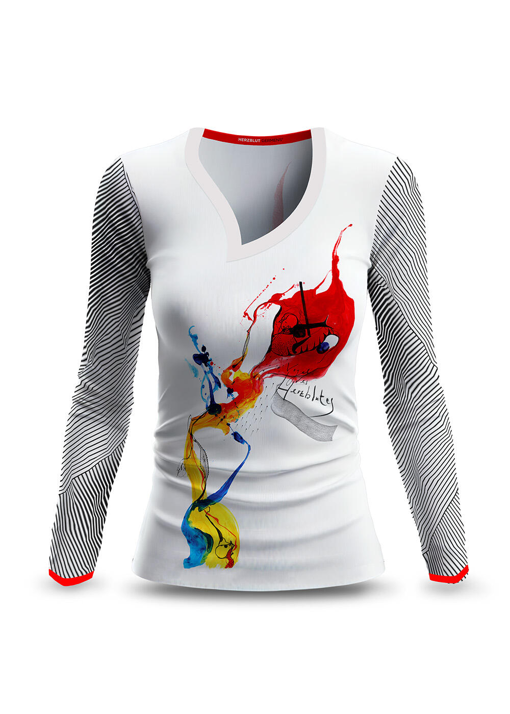 colorful ladies' long-sleeved shirt HERZBLUT by GERMENS artfashion