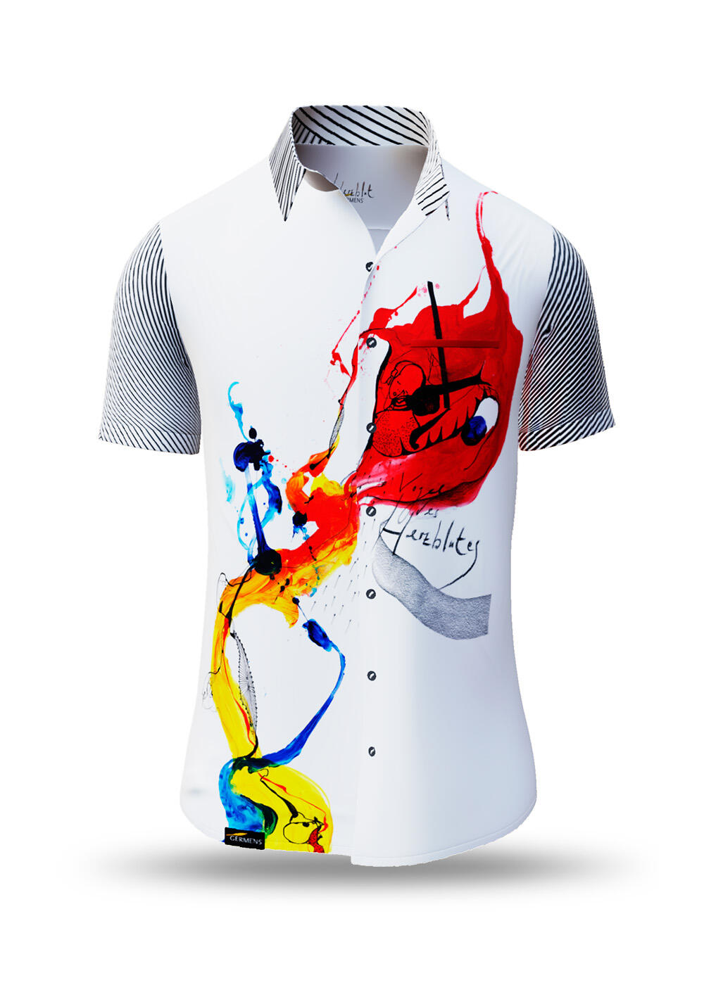 colorful summer shirt men's short sleeve HERZBLUT by GERMENS artfashion