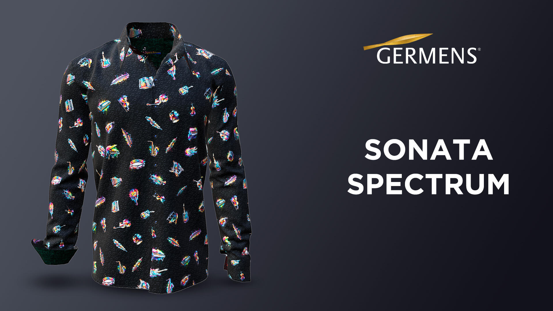 Musician shirt men long sleeve SONATA SPECTRUM by GERMENS artfashion