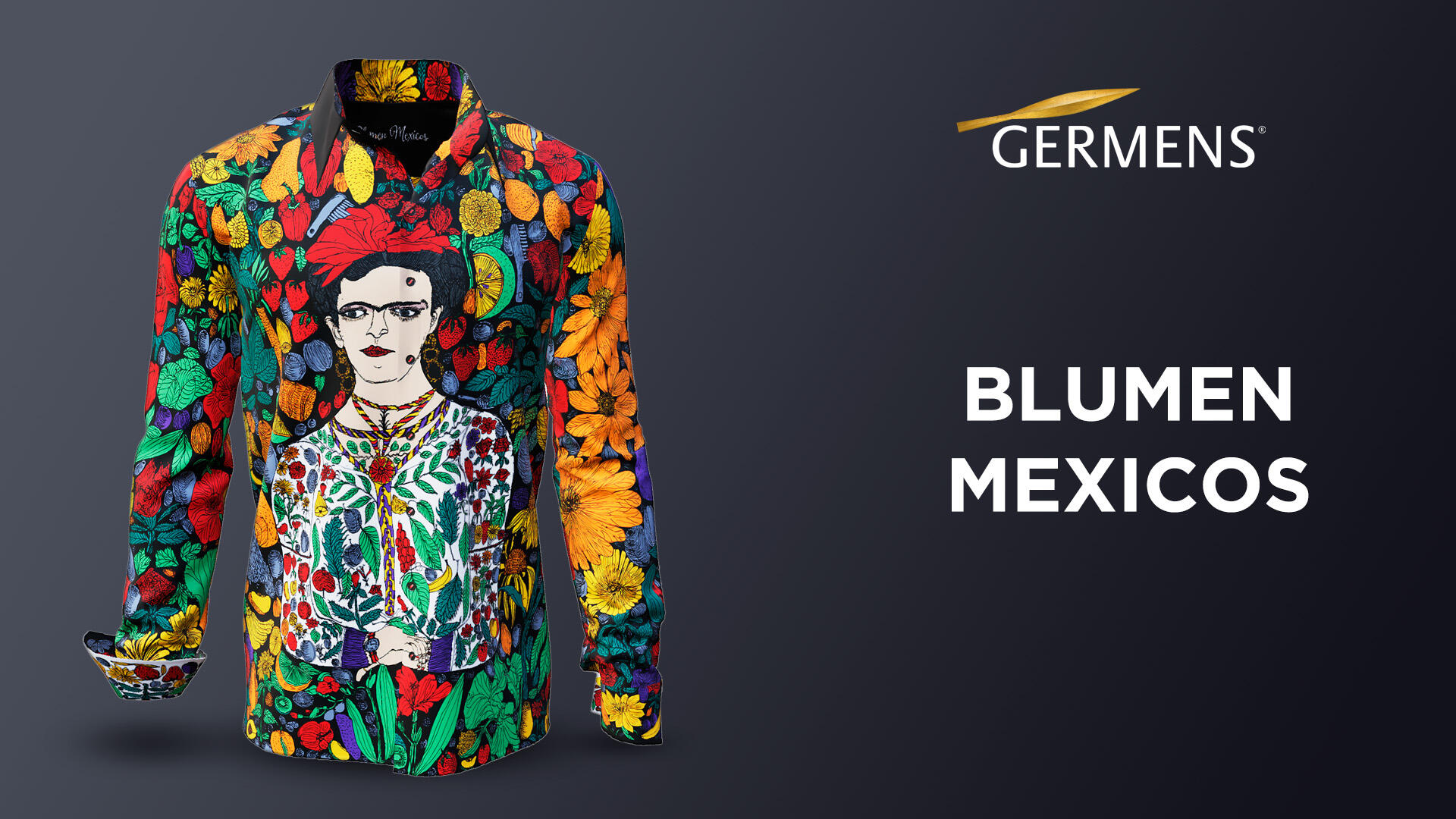 Titelbild zum Video Hemd Herren Langarm BLUMEN MEXICOS von GERMENS artfashion