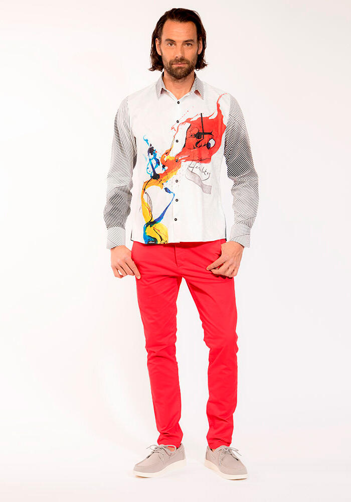 colorful shirt men long sleeve HERZBLUT by GERMENS artfashion