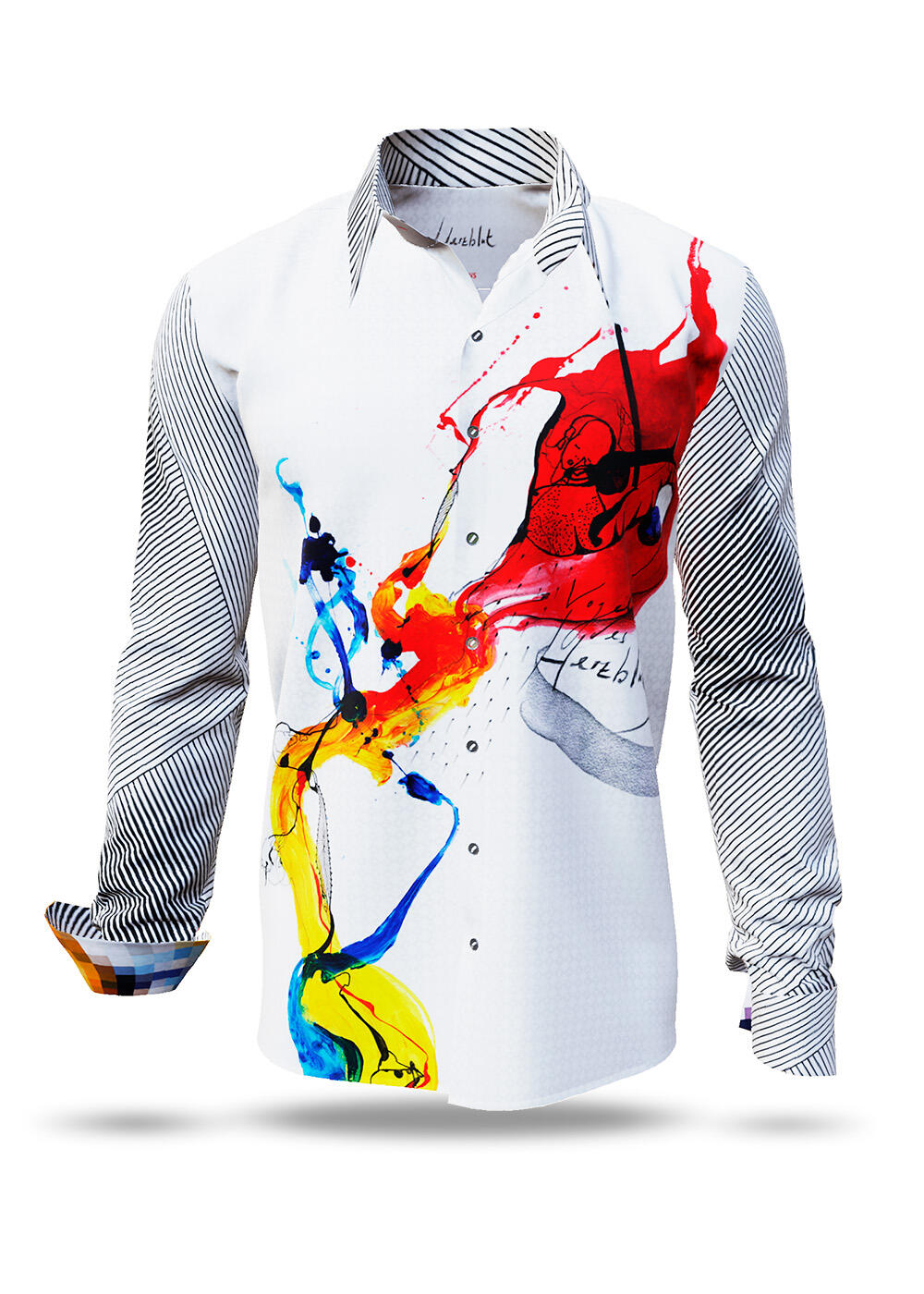 colorful men's long sleeve shirt HERZBLUT by GERMENS artfashion