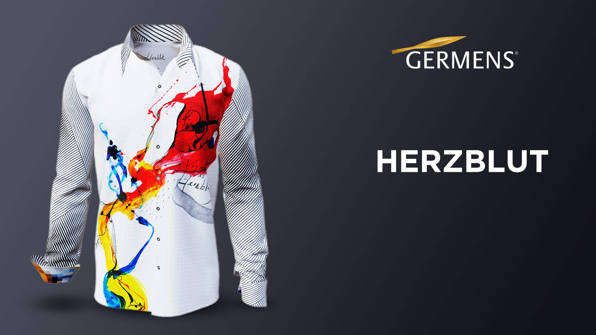 colorful shirt men long sleeve HERZBLUT by GERMENS artfashion