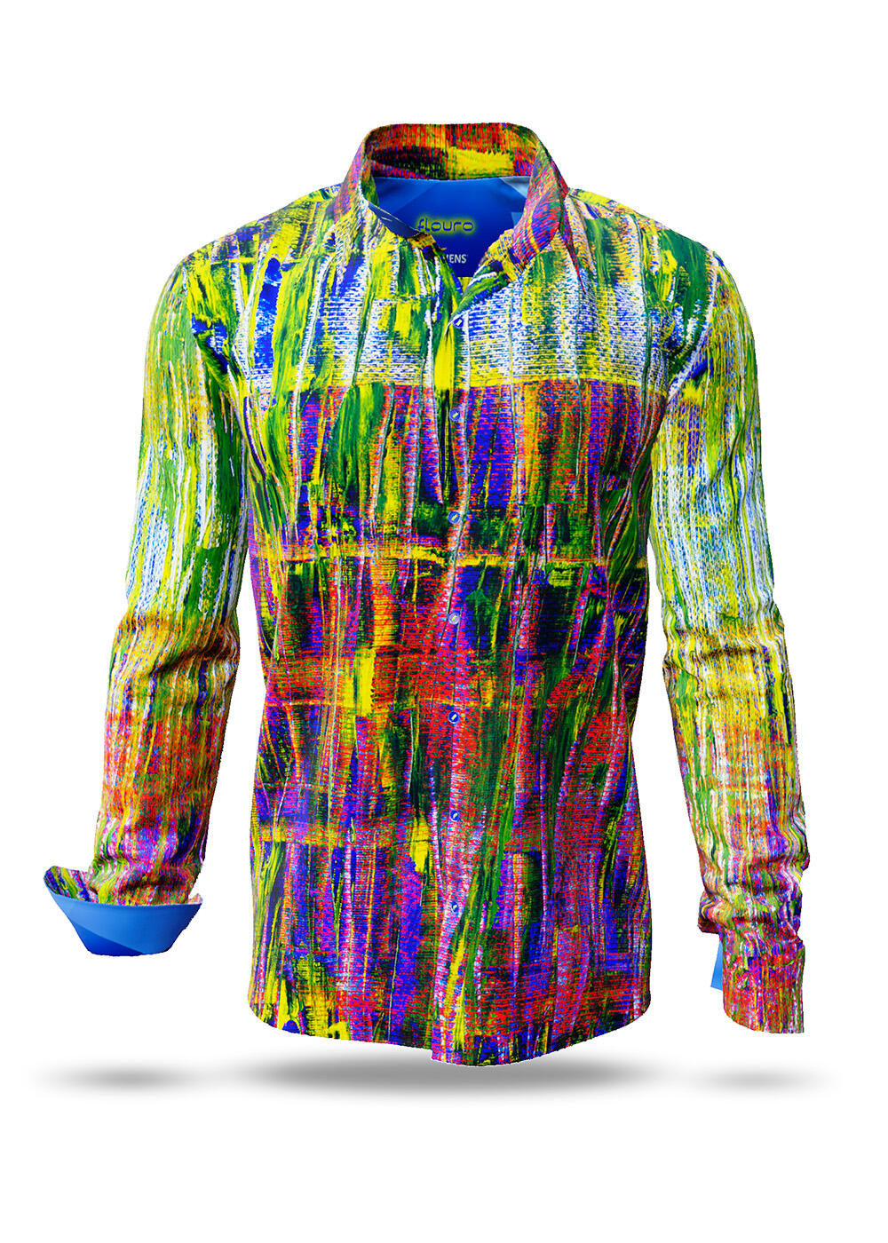 colorful men's long sleeve shirt FLUORO by GERMENS artfashion