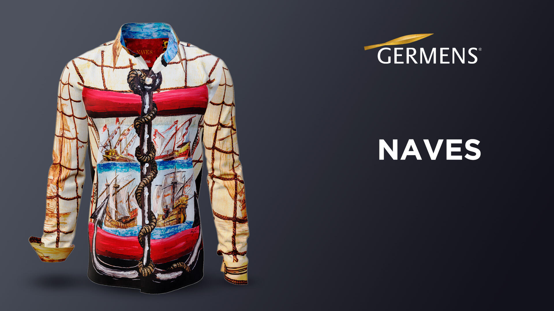 colorful shirt men long sleeve NAVES by GERMENS artfashion