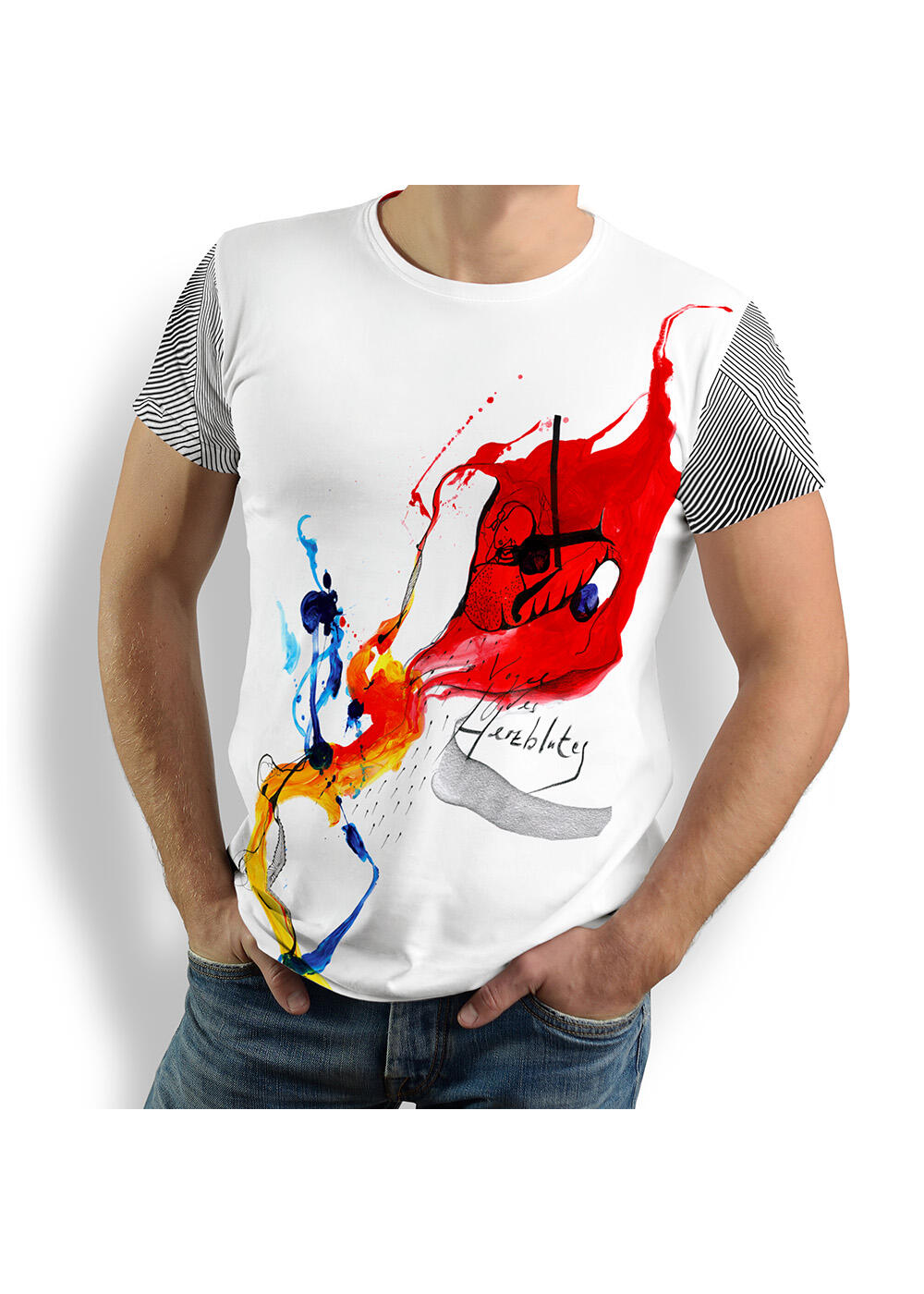 colorful men's T-shirt HERZBLUT by GERMENS artfashion