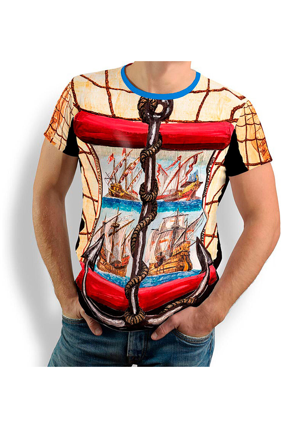 colorful men's t-shirt NAVES by GERMENS artfashion