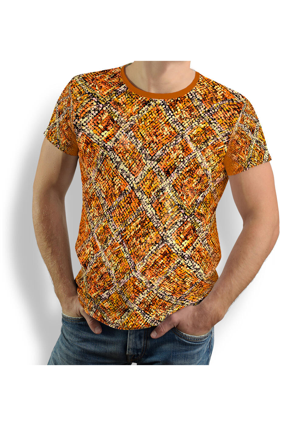 braunes T-Shirt Herren MIROUGE FALL von GERMENS artfashion