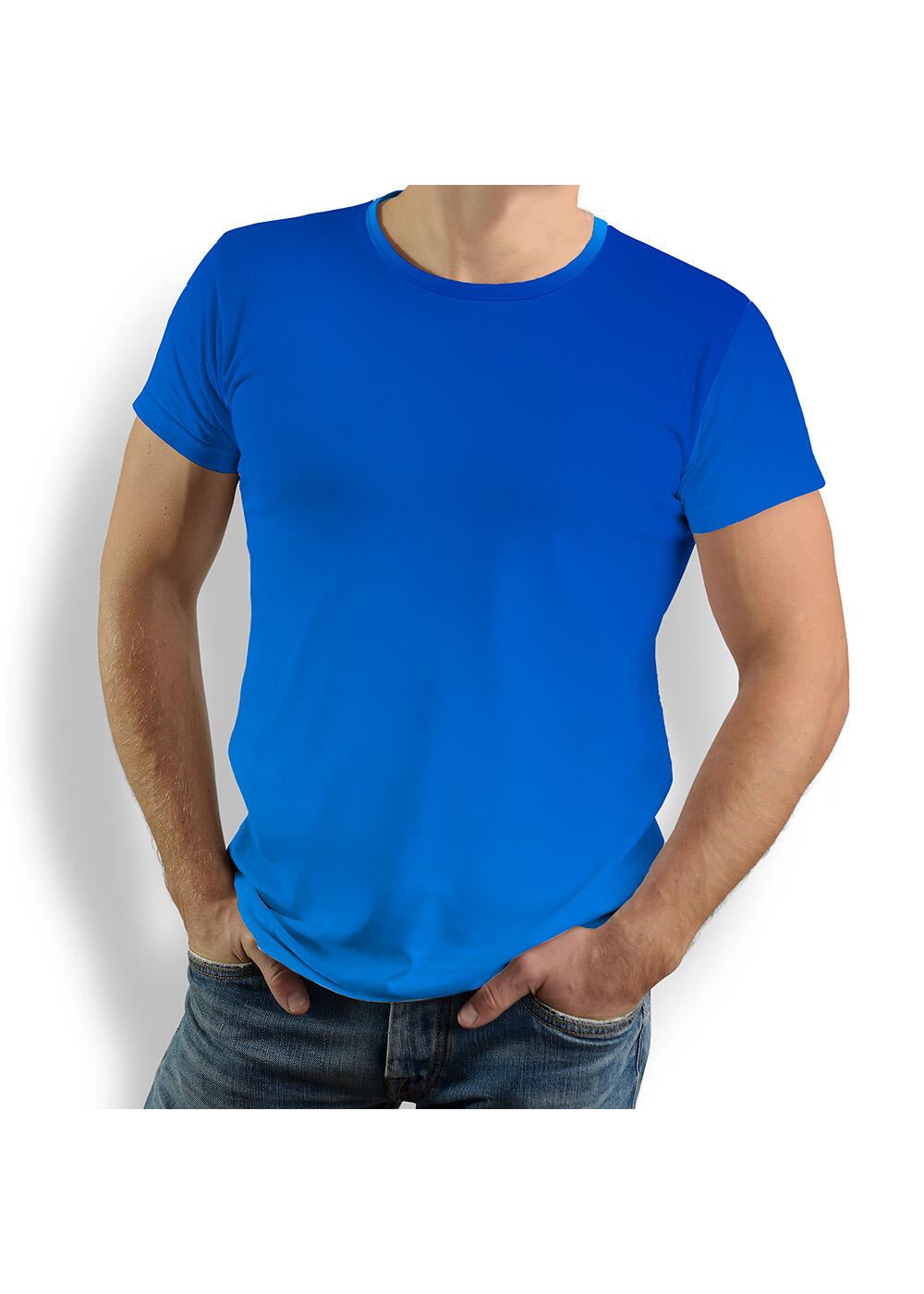 blaues T-Shirt Herren GRADIENT AZURE von GERMENS artfashion