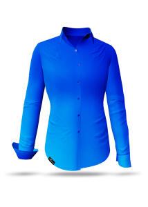 Blaue Bluse GRADIENT AZURE von GERMENS - 100 % Baumwolle