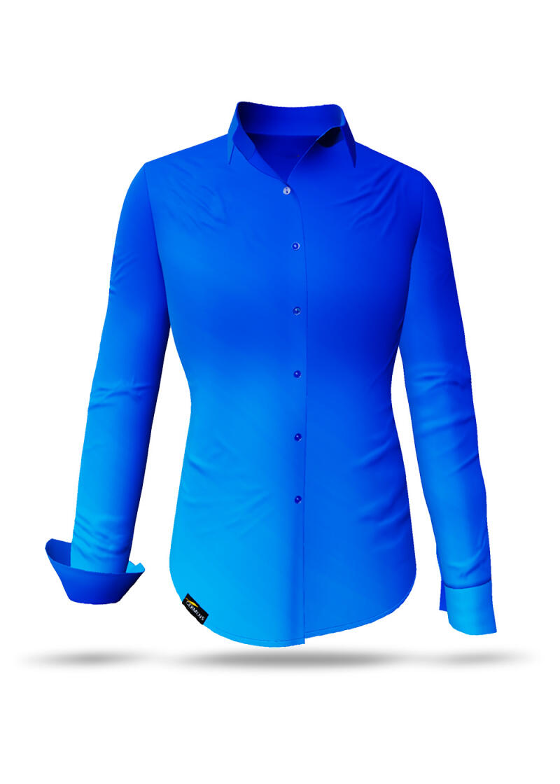 Blue GRADIENT AZURE blouse from GERMENS - 100 % cotton