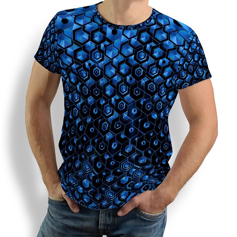 T Shirt Herren HEXAGON KOBALT von GERMENS