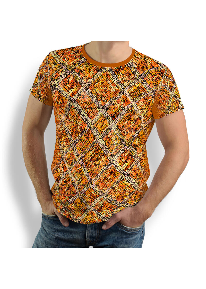 brown mens T-shirt round neck MIROUGE FALL - 100 % cotton - GERMENS artfashion - 8 sizes from XS to 5XL