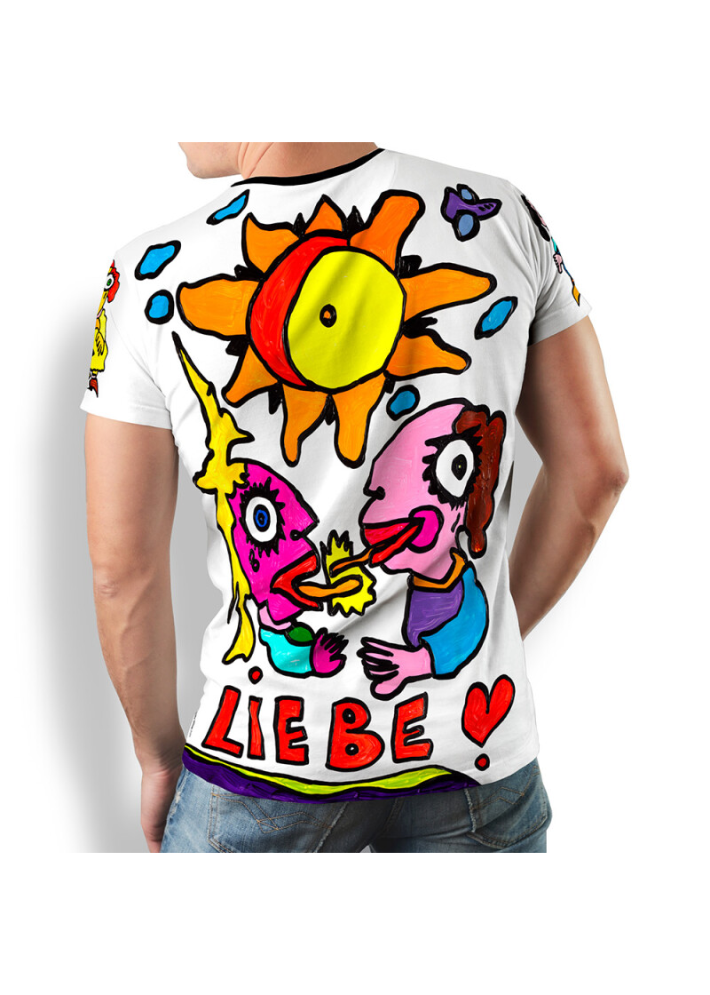 LIEBE - Herren T-Shirt Rundhals - 100 % Baumwolle - GERMENS