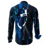 NIGHT NOMAD - Black blue white shirt - GERMENS artfashion - Special long sleeve shirt in small limitation - Made in Germany