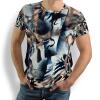 BRUSH - Beige blaues T-Shirt - 100 % Baumwolle - GERMENS artfashion - 8 Größen S-5XL